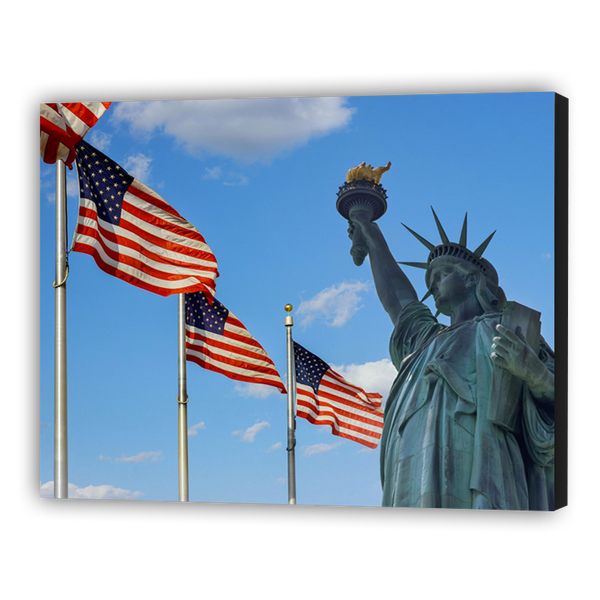 Statue with Flags