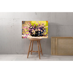 White Daisies With Purple Flowers